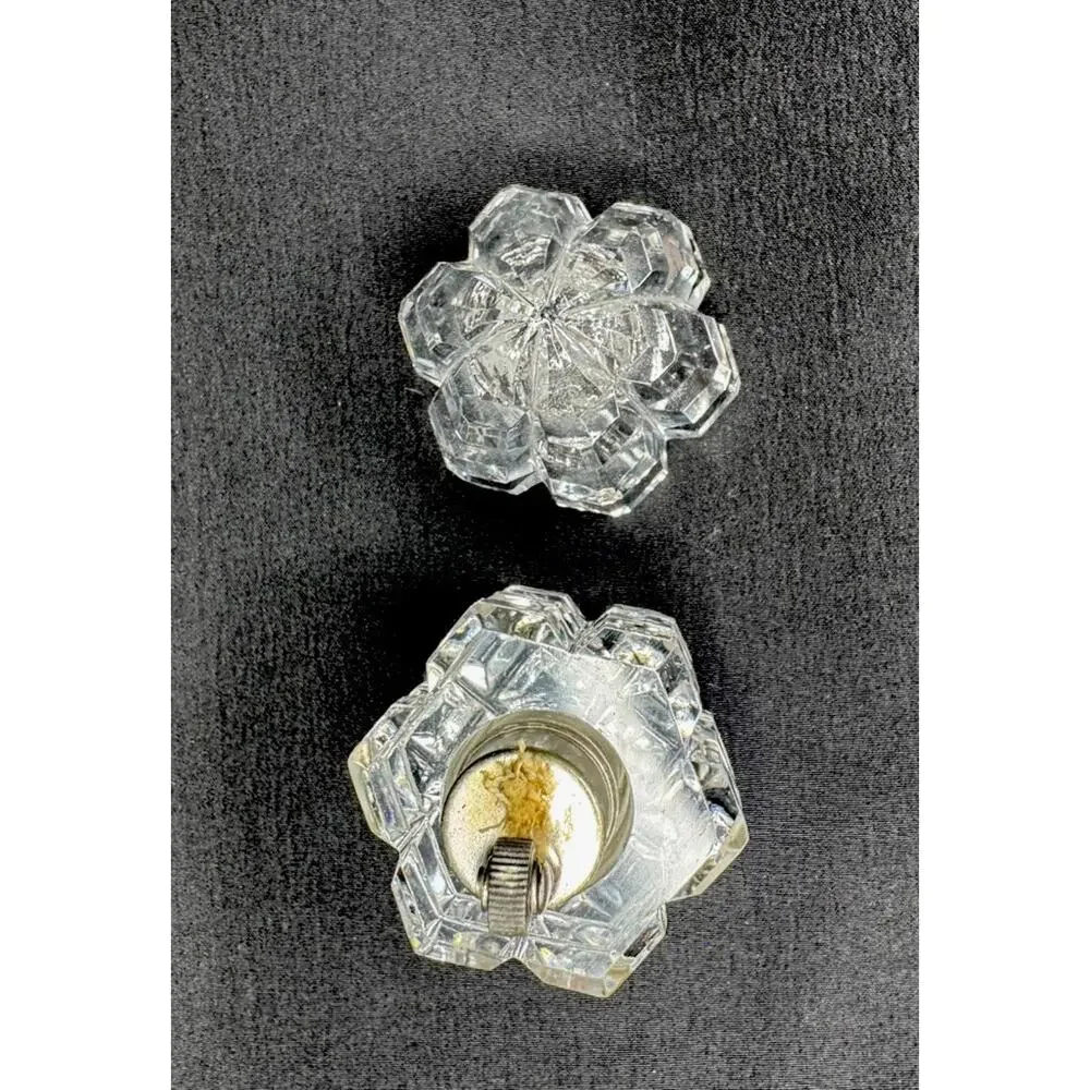 Vintage Mini Cut Crystal Table Desk Lighter Ronson Strikalite Insert 2.5” SPARKS